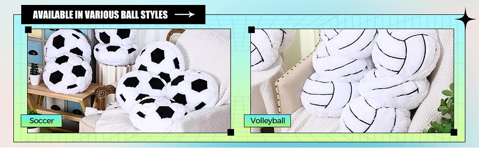8 Pcs Ball Pillows 13.8" Sports Throw Pillows Plush Cushion Sport Theme Plush Cushion for Team Gifts Bedroom Decoration(Volleyball)
