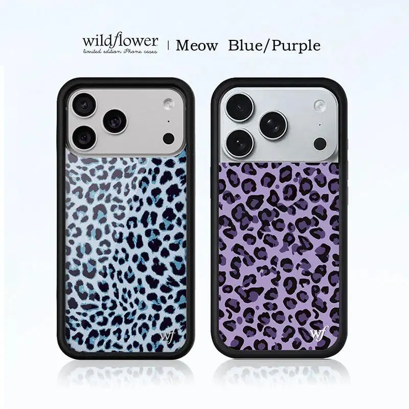 Wildflower Blue Purple Leopard Vertical Stripe Slim 2-in-1 for iPhone 17,15,14,13,12 Plus,Xr & Universal Dual SIM Stylus-Enhanced Android - Lightweight, 360-Degree Rotating, Large Hole, Music Butterflies Pattern, Camera Protection bow phone max ideal birt