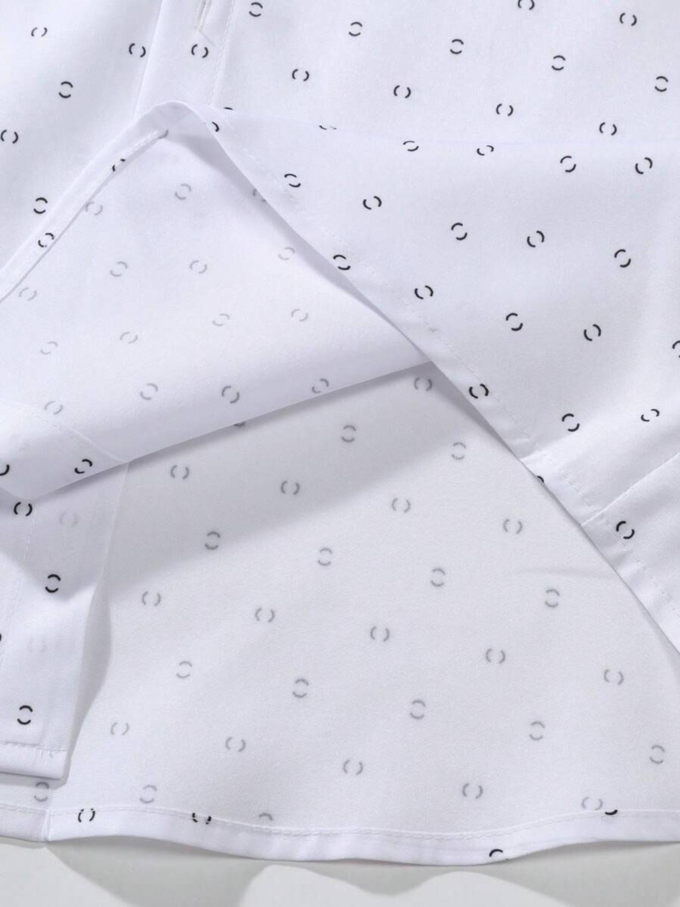 Men's All Over   Print Short Sleeve Shirt, Regular Fit Casual Button Down Collar Top for Summer, Fashion Men's Clothes for Daily Wear, Casual Streetwear Shirt, Button Down Collared Shirts