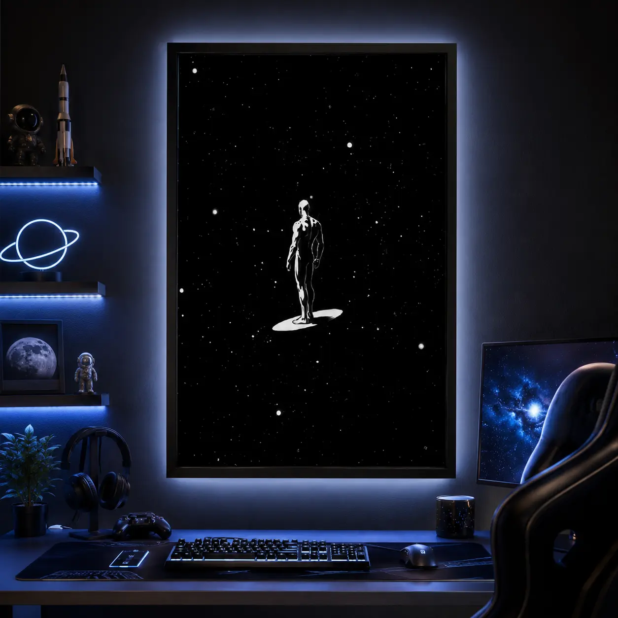 Superhero Universe Canvas Poster - Modern Minimalist Movie-Inspired Wall Art Print, Cinematic Comic Book Aesthetic Decor, Black Frame(Premium Finish) or Unframed, Fan Gift for Teens & Adults, Home Office Gaming Room Decor