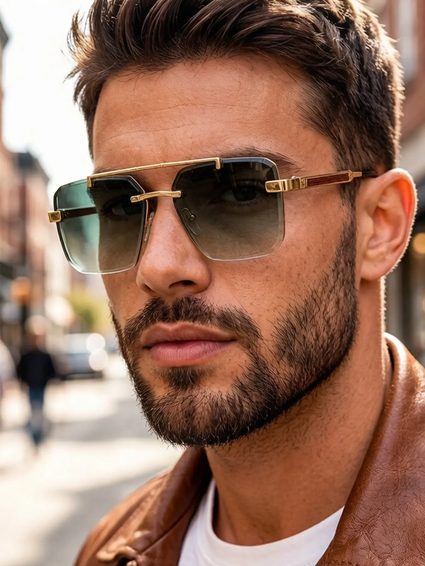 Unisex Frameless Fashion Glasses, Includes Case, Ideal for Daily Use, Beach Parties, Vacation Travel, Perfect Gift Choice