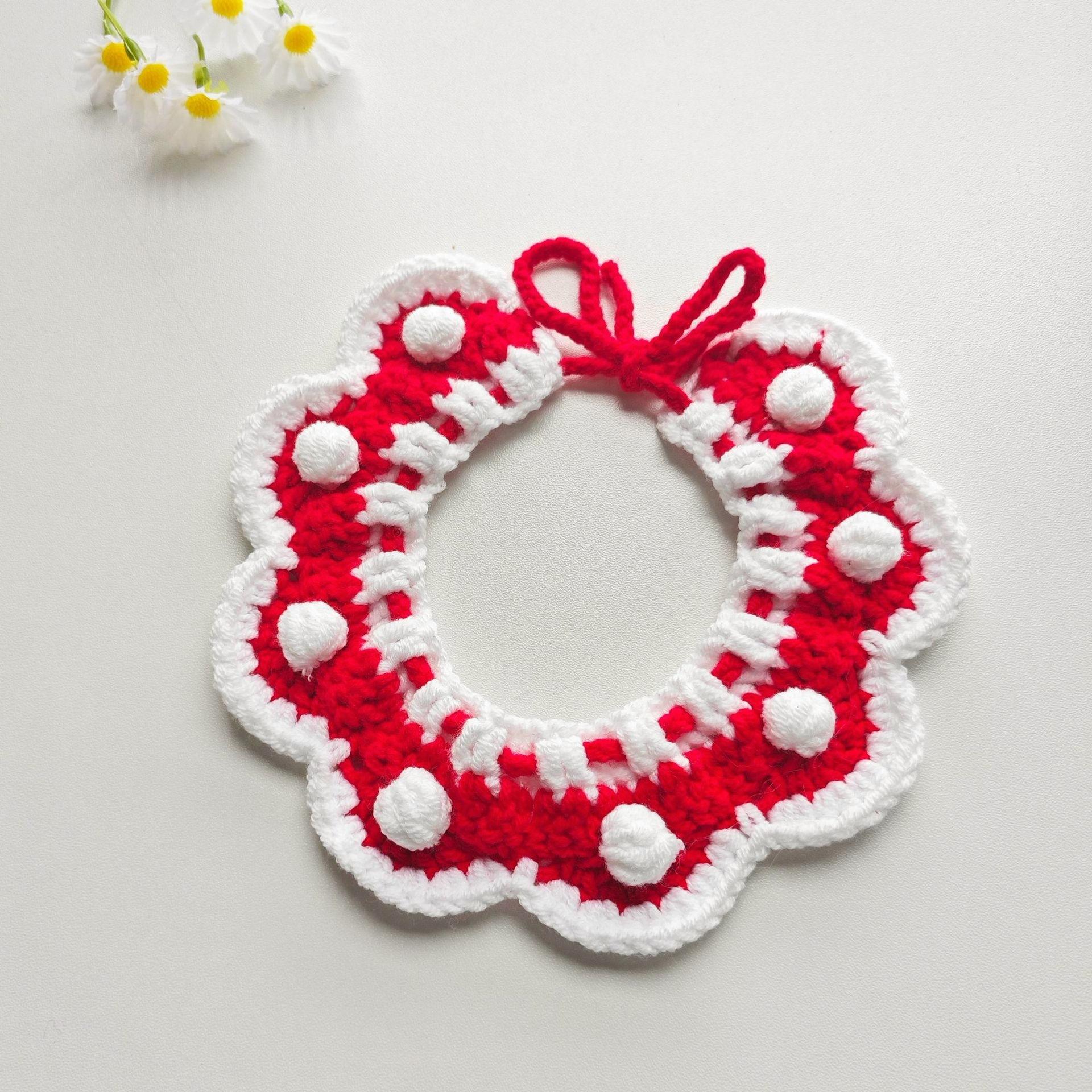 Cat and dog neck scarves, pet Christmas accessories, knitted collars, cute British Shorthair and Teddy designs, cross-border wholesale