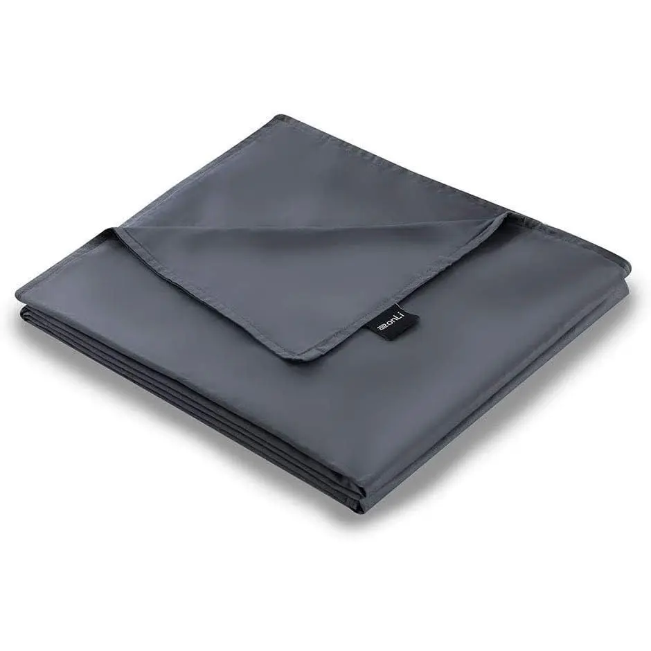 Duvet Cover for Weighted Blanket (Grey, 60'' x 80''), Breathable Soft Duvet Cover  Size Removable Cooling Comforter Cover for