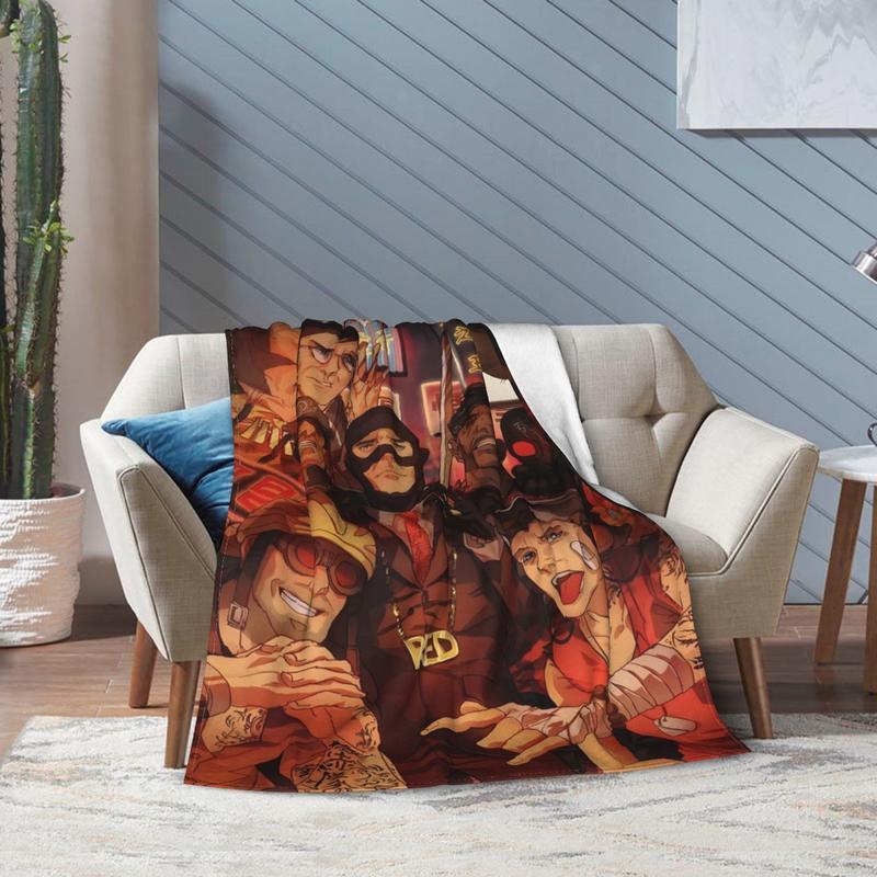 Team Fortress 2 Game Logo Flannel Throw Blanket - Ultra Soft, Warm, Cozy, Breathable, Wrinkle Resistant - Funny Print - All Seasons for Room, Couch - Birthday Gift
