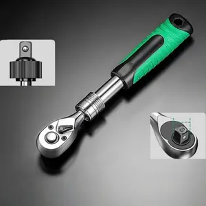 1/4" Drive Extendable Ratchet Wrench, Premium 72-Teeth Quick-Release Reversible Socket Ratchet with Telescopic Handle for Automotive Repair, Tight Spaces