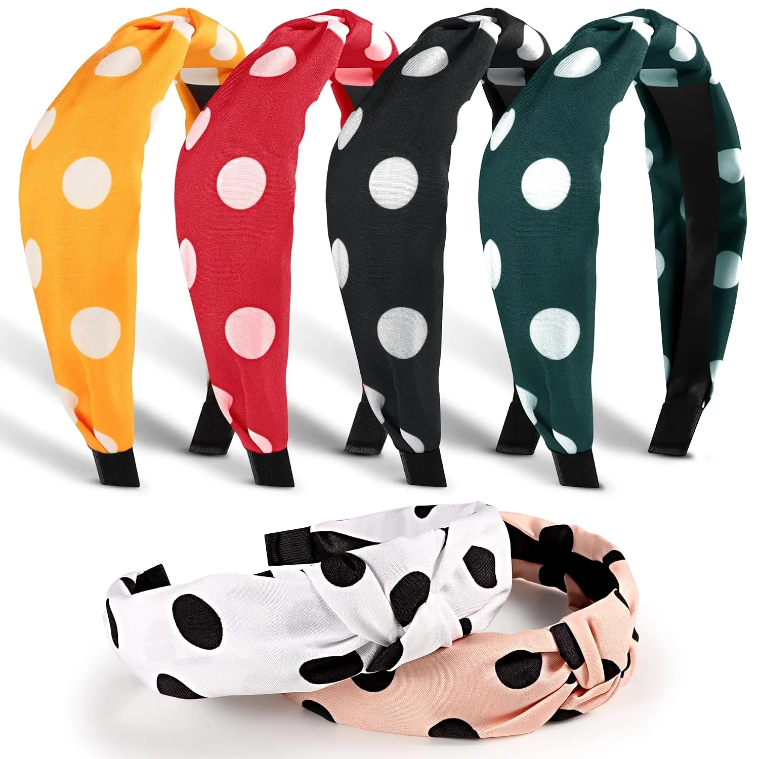 Headbands for Women Girls - 6 count Stylish Top Knotted Headbands - Knotted Headband for Women -  Bands Wide Hairband Hair Accessories