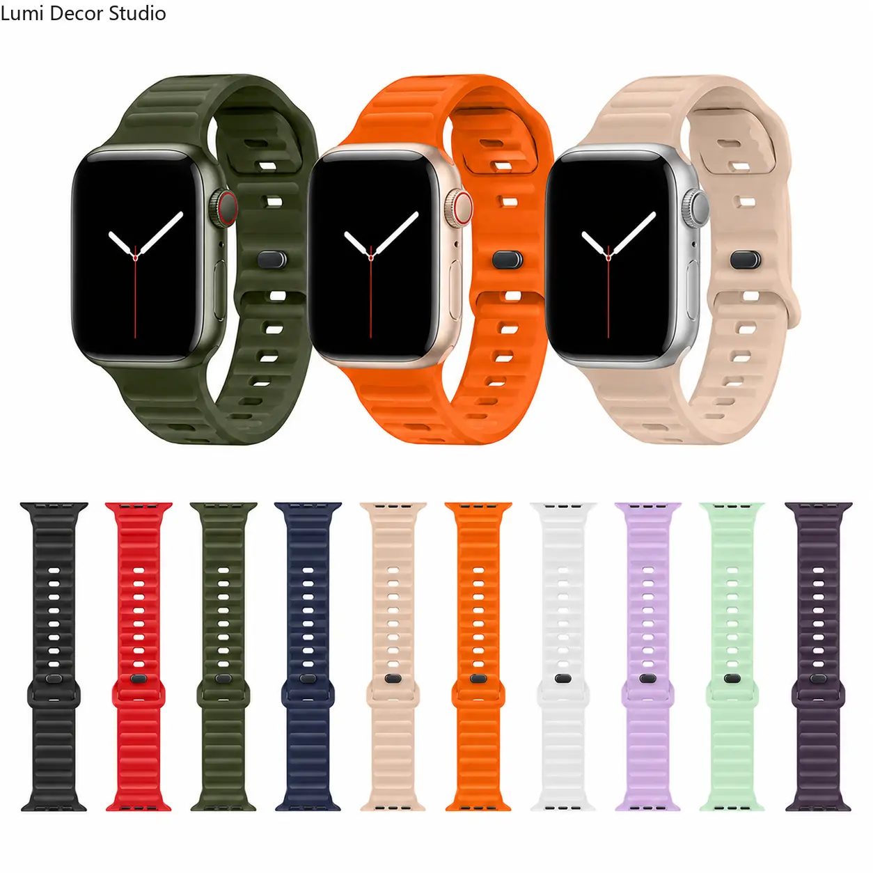 Textured Step Pattern Silicone Smart Watch Band for Series 11 and Ultra 3, Lightweight Sport Strap with Flexible Comfort and Secure Fit