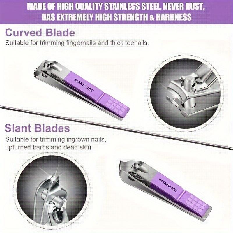 Portable Nail Clipper Set, 1 Set Multifunctional Nail Care Tool Set, Professional Manicure & Pedicure Tool for Home, Office, Travel and Date