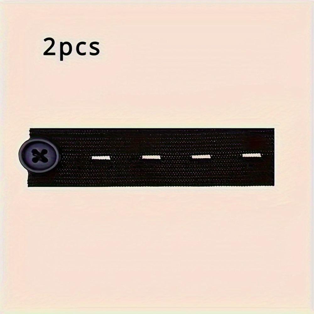 2-piece set of black seamless adjustable belt extender buckles - instant waistband extension for pants & trousers, suitable for both men and women, elastic and comfortable fit, suitable for daily wear, weddings, parties, commuting accessories, casual styl