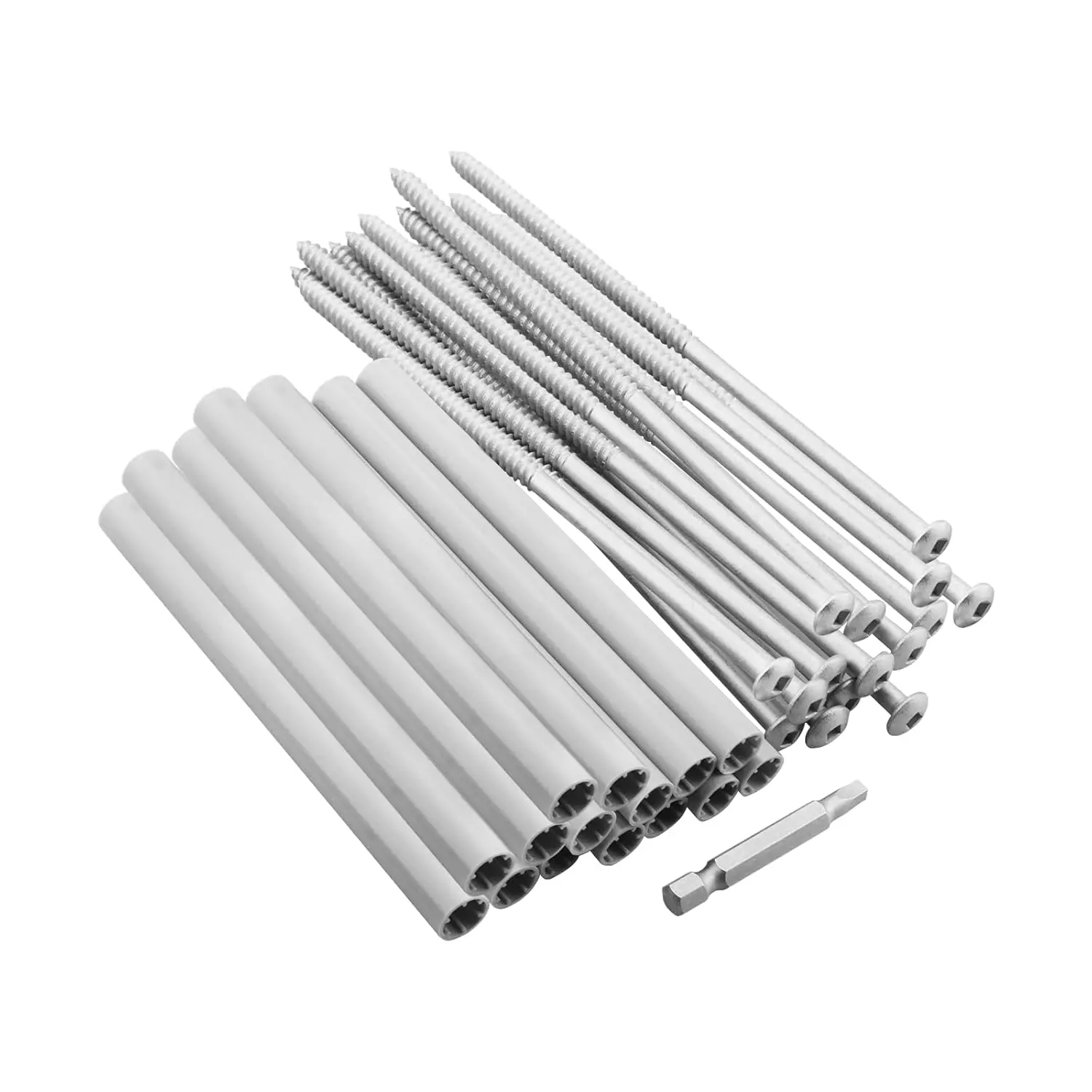 15 Pack Gutter Screw 33047PK 7-Inch Screw & Plastic Ferrule & Driving Tool -Gray