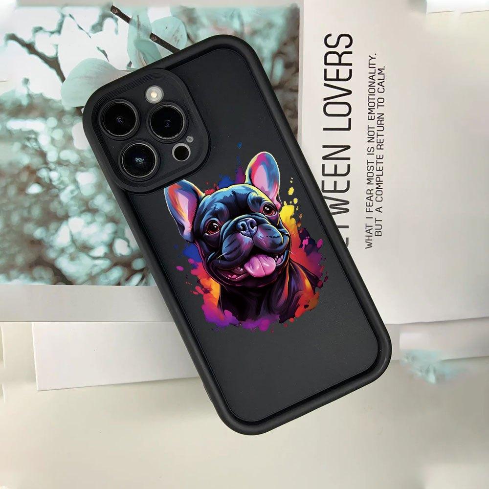 Creative Hot-Selling Designs of Personality French Bulldog Puppies, New Eye-Catching Tiered Phone Cases, Fun And Unique, Simple Yet Stylish Trendy Gifts for Couples, Suitable for iPhone 17 E Air Pro ProMax iPhone16 15 14 Plus 13 12 Mini 11 X XS XR