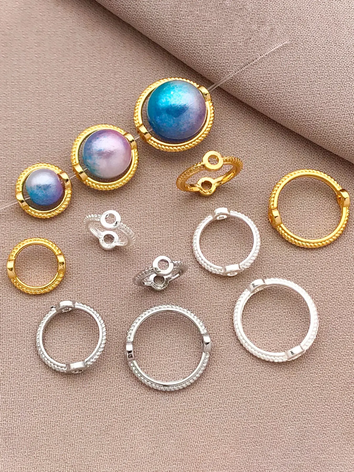 30pcs 18k genuine gold thick silver platinum strong color twist spacer, suitable for DIY necklace bracelet jewelry accessories