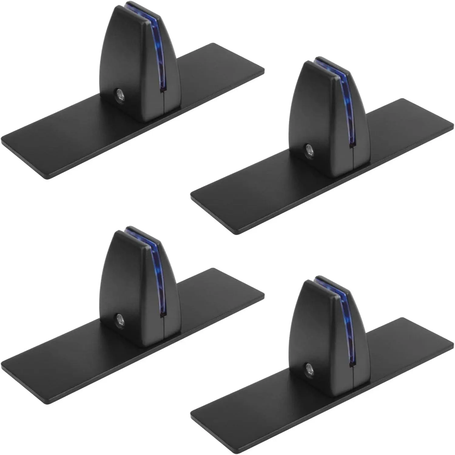 4 Pack Sneeze Guard Holder Bracket, T Office Desk Partition Clamp, Black | Die-Cast Aluminum