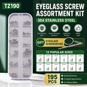 304 Stainless Steel Eyeglass Screws Set, Fix Loose Hinges, Replace Broken Parts, Adjust Nose Pads, Repair Glasses, Mini Precision Hardware
