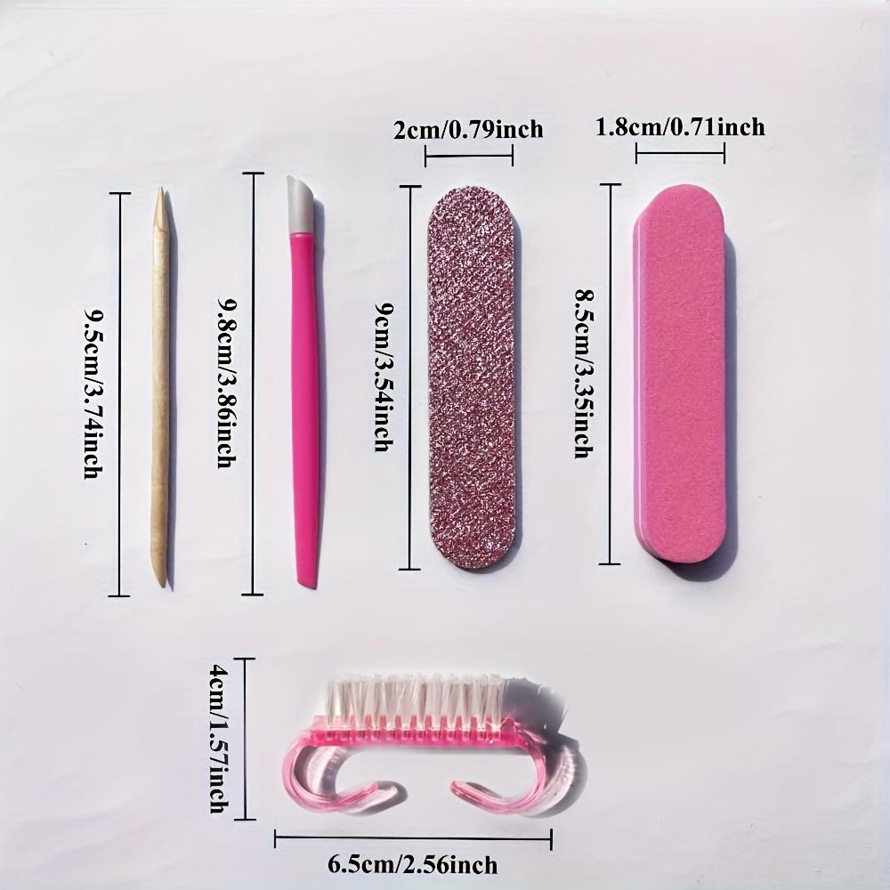 [Manicure Pedicure Set] 5pcs Per Pack, Manicure And Pedicure Set, Mini Nail File And Orange Nail Stick Set, Double-Sided Disposable Nail File, Wooden Cuticle Pusher, Nail Cleaning Tools, Nail Stick, Nail Art Brush