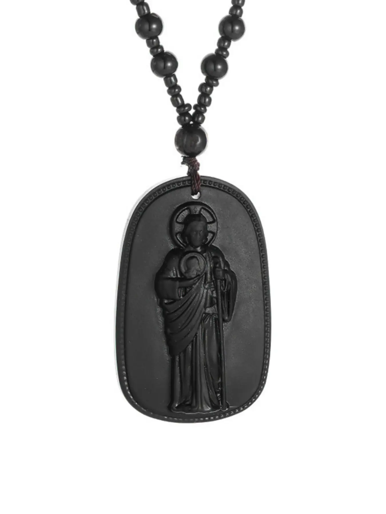 Creative Catholic Saint Benedict Pendant Necklace with Beads, Fashion Unisex Jewelry, Unique Amulet Gift, Perfect for Parties & Daily Wear
