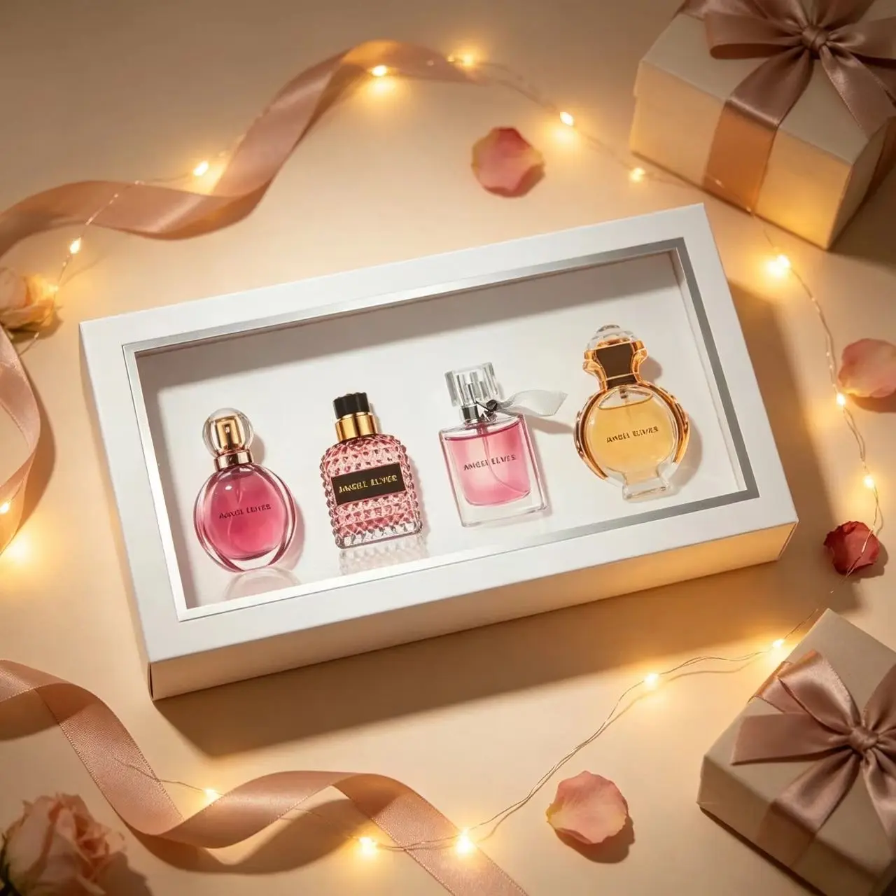 Angel Elves 4-Piece Perfume Gift Set for Women, Long-Lasting Scents, Floral & Fruity Fragrance Kit, Perfect for Holidays & Birthdays