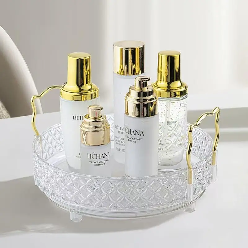 360 Rotating Makeup Organizer for , Adjustable Perfume Organizer for Dresser, Multi-Function Spinning  Skincare Storage for Bedroom, Dresser, Countertop, Clear