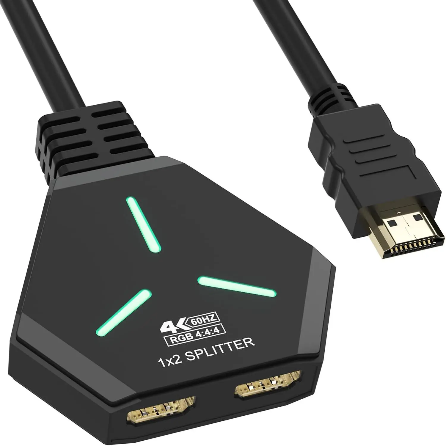 HDMI Splitter 1x2 Out with Mirror Mode (Not Extend), 4K@60Hz Dual Monitor Splitter, Supports Full HD, 1080P, 3D, Compatible with Gaming Consoles (Xbox, PS4, PS5), TV, Projector, Computer