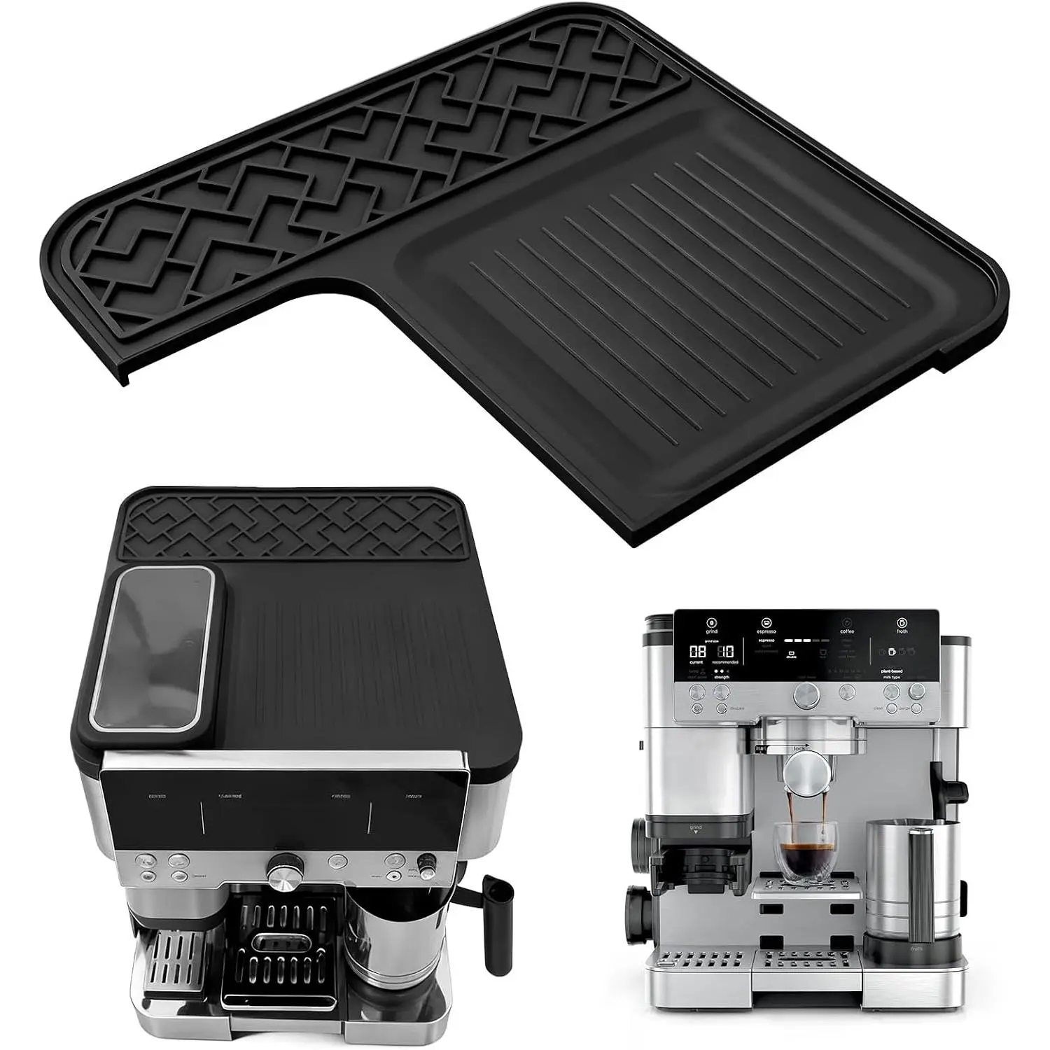 Top Mat for Ninja Luxe Espresso Coffee Machine ES601 & ES701, Food-Grade Silicone Heat-Resistant, Shields Top Surface from Scratches Ninja Luxe Cafe Accessories(Black)