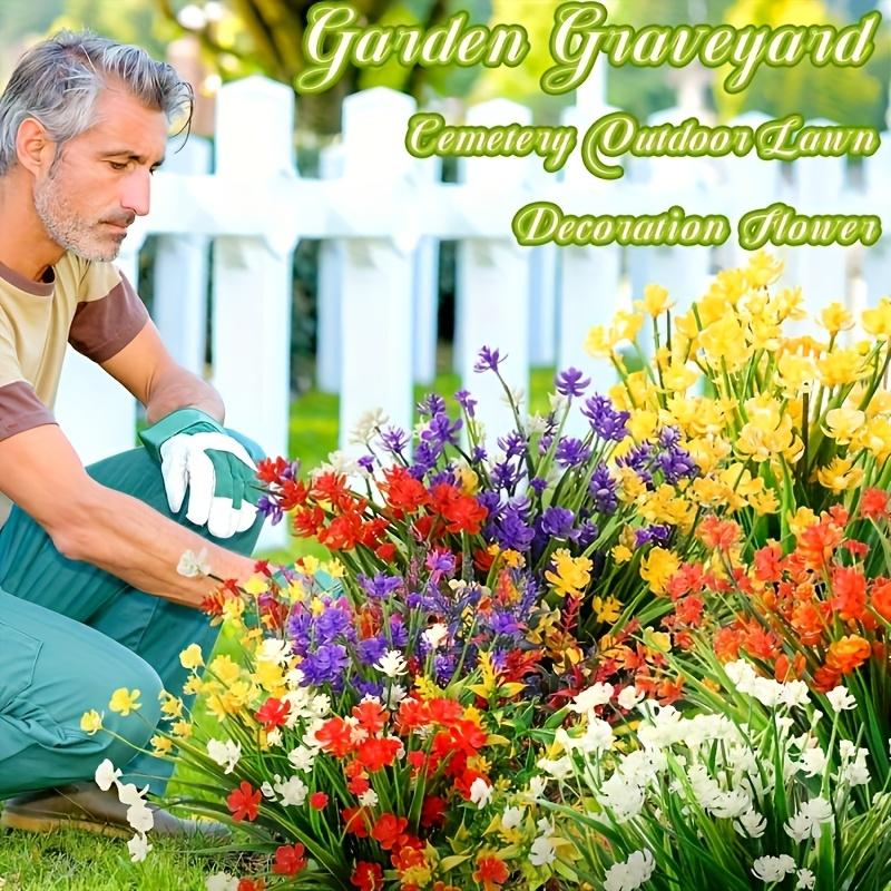 [Realistic | Multicolor] 6 Bundles Artificial Flowers - Realistic Multicolor Wildflower Bouquet |   Fade-Resistant Plastic Flowers |   Outdoor Indoor Blossoms for Weddings, Homes, Hotels, Cemeteries, Courtyards, Gardens, Vases