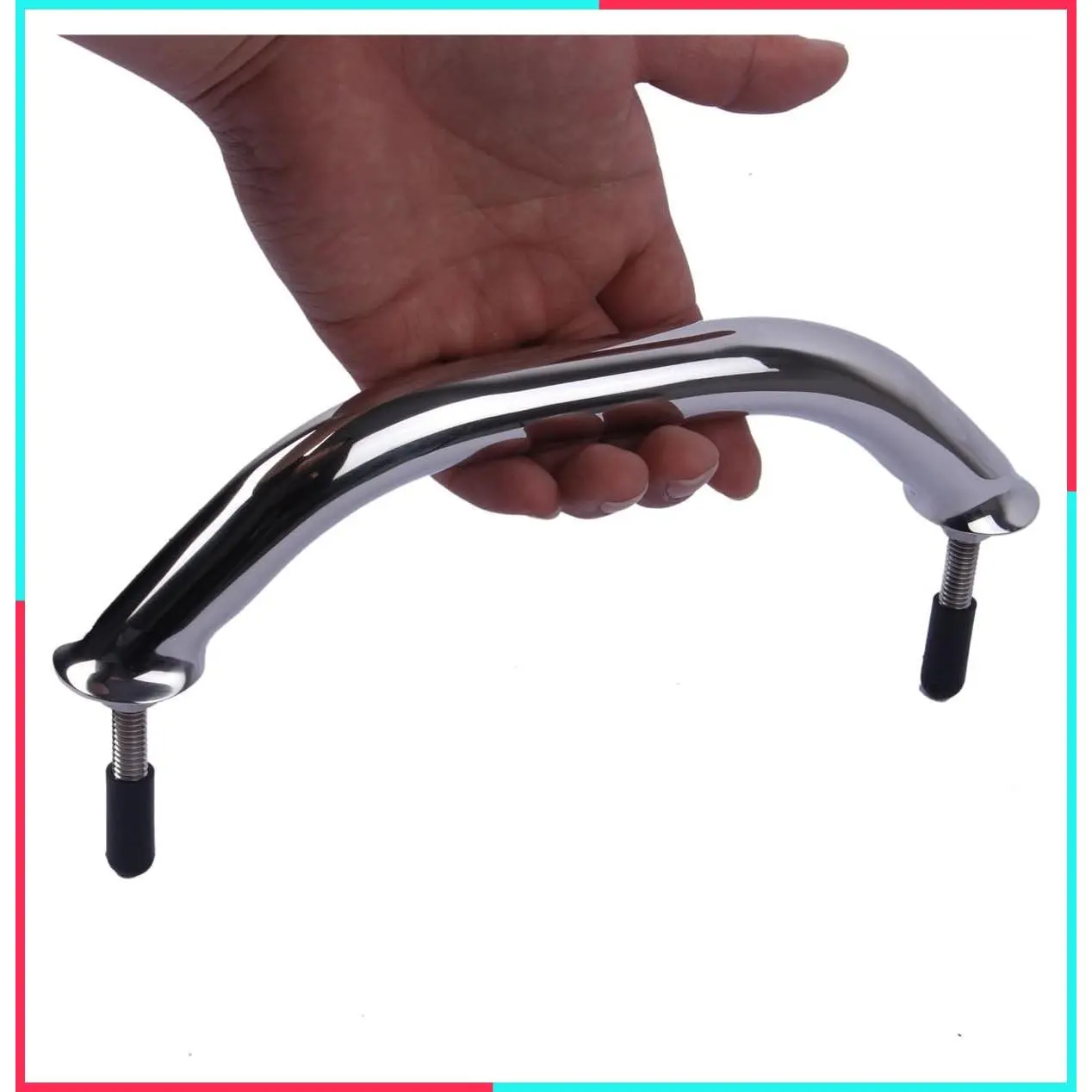 8-1/4" 316 Stainless Steel Polished Boat Grab Bar - Multipurpose Grab Handle Handrail Hardware