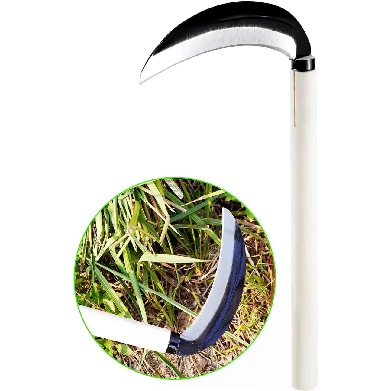 Carbon Steel Grass , 15''  Gardening Weeding Weeder, Garden Hand Tool, Farming Weed Remover, Scythe  , Manual Mowing  , Thick  Gardening Quick Work