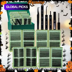 Individual Eyelash Extensions Kit, DIY Eyelash Clusters, Mixed Length & Style Volume False Lashes with Tweezers, Glue & Remover, Professional Eye Enhancement Set