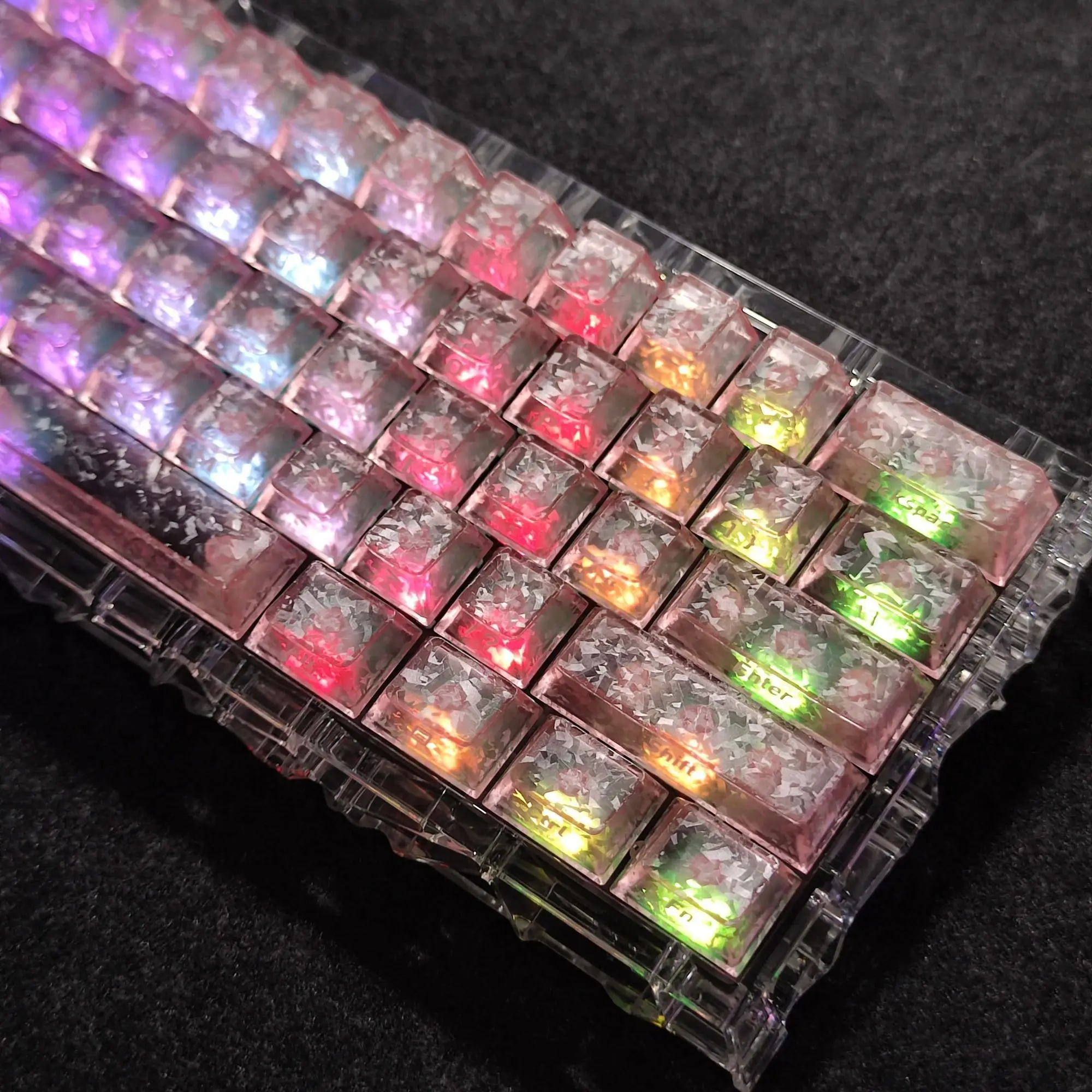 Carbon Fiber Frosted Keycaps, Transparent Oem Keycap Set for Mechanical Keyboard, High-Quality Replacement Keys, Durable & Stylish Design, Clear Keycaps