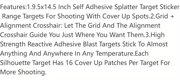VIGEROSO 20/30pcs Large-Scale Human Silhouette Targets - High-Visibility Reactive Splatter Glow Florescent Paper Design for Accurate Range Training and Shooting Accessories - Universal Fit for All Users