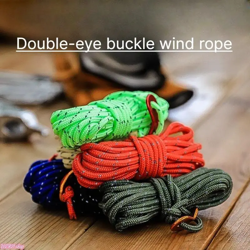 Hot Selling Heavy Duty Reflective Tent Guy Lines, 4mm Thick 4M Adjustable Windproof Canopy Tie Down Ropes, Night Visible Wear Resistant Outdoor Cord Supplies, Essential Sturdy Gear for Wilderness Camping Backpacking Sun Canopy Use