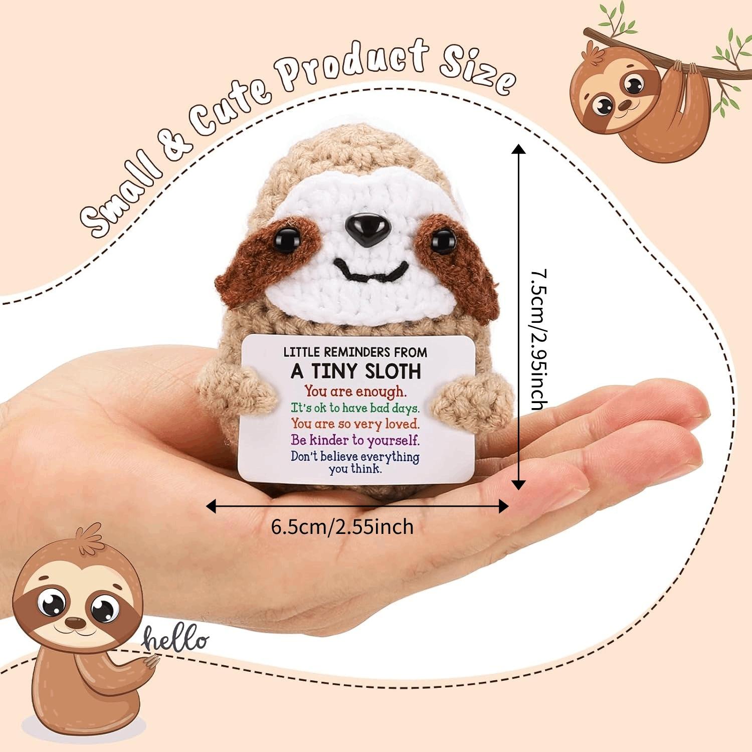 Inspirational Birthday Gift for Daughter or Son, Soft Cuddly Sloth Plushie, Little Reminder for Emotional Cheer & Support, Huggable Collectible Toy for Her or Him, Friends, Colleagues, Students and Graduates, Cuddly Stuffed Animal