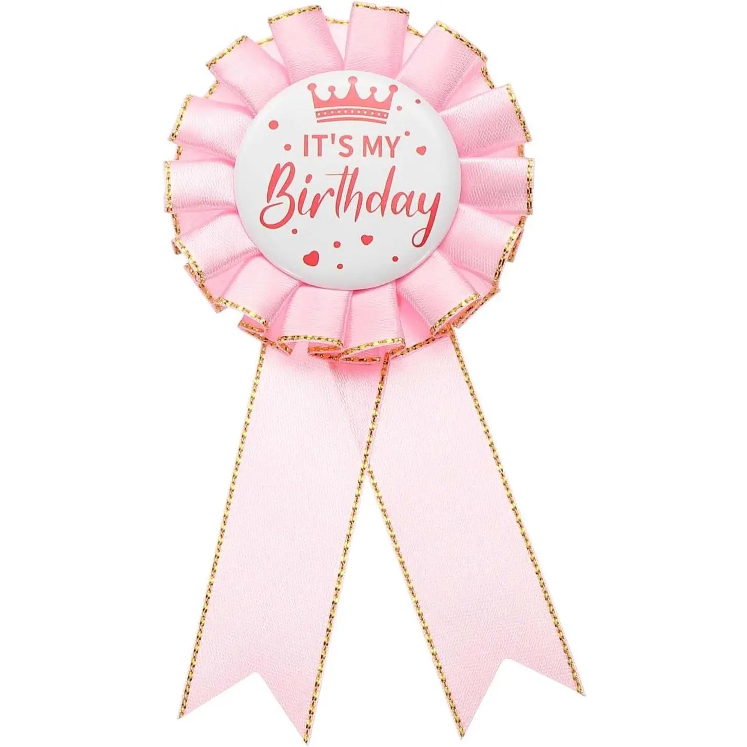 Fabric "It's My Birthday" Award Ribbon Pin for Birthday Party Decorations, Celebration Accessory Gift for Adults Women