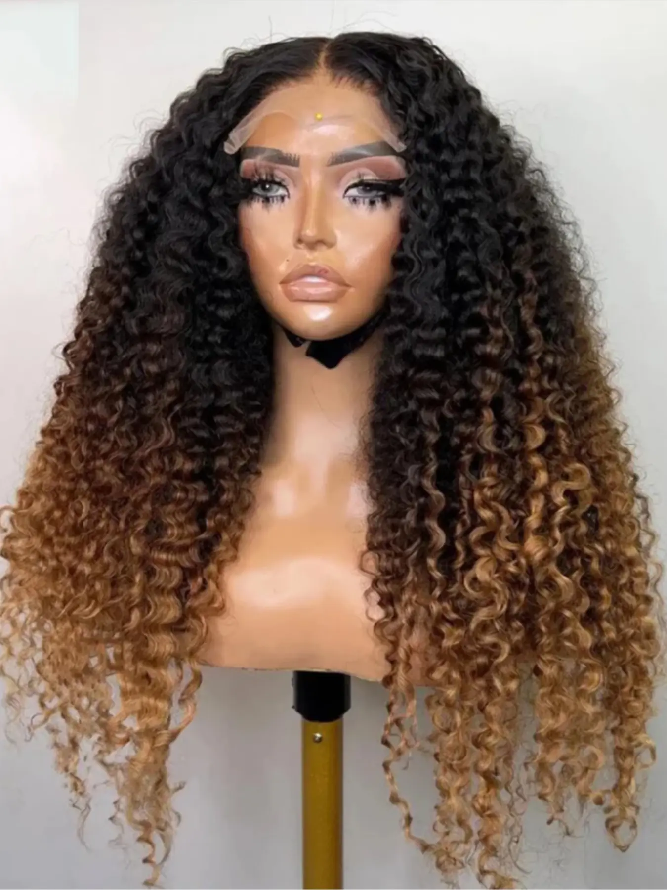 26-Inch Gradual Curly Wig, 180% Density, Natural Hairline, Daily Wear, Synthetic Fiber, All-Seasons, Women's Accessory
