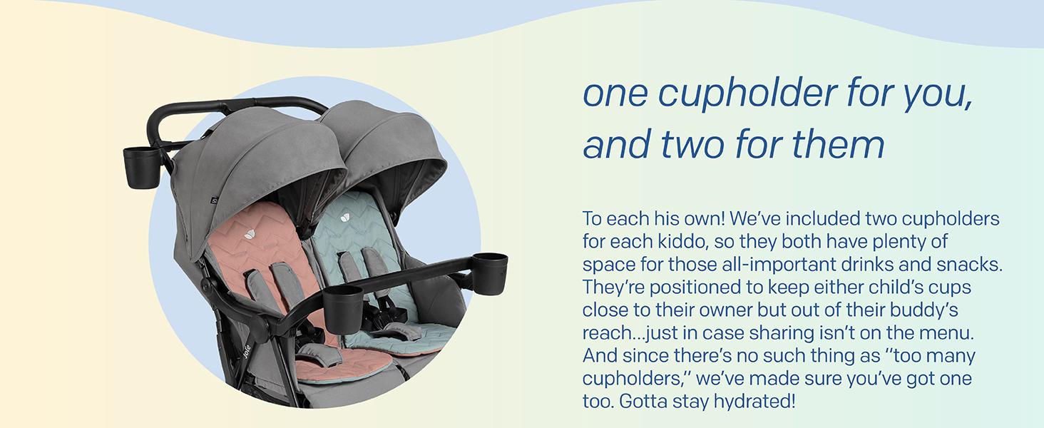 Side-by-Side Double Stroller – Lightweight, Compact, and Comfortable Side-by-Side Stroller for Twins or Siblings