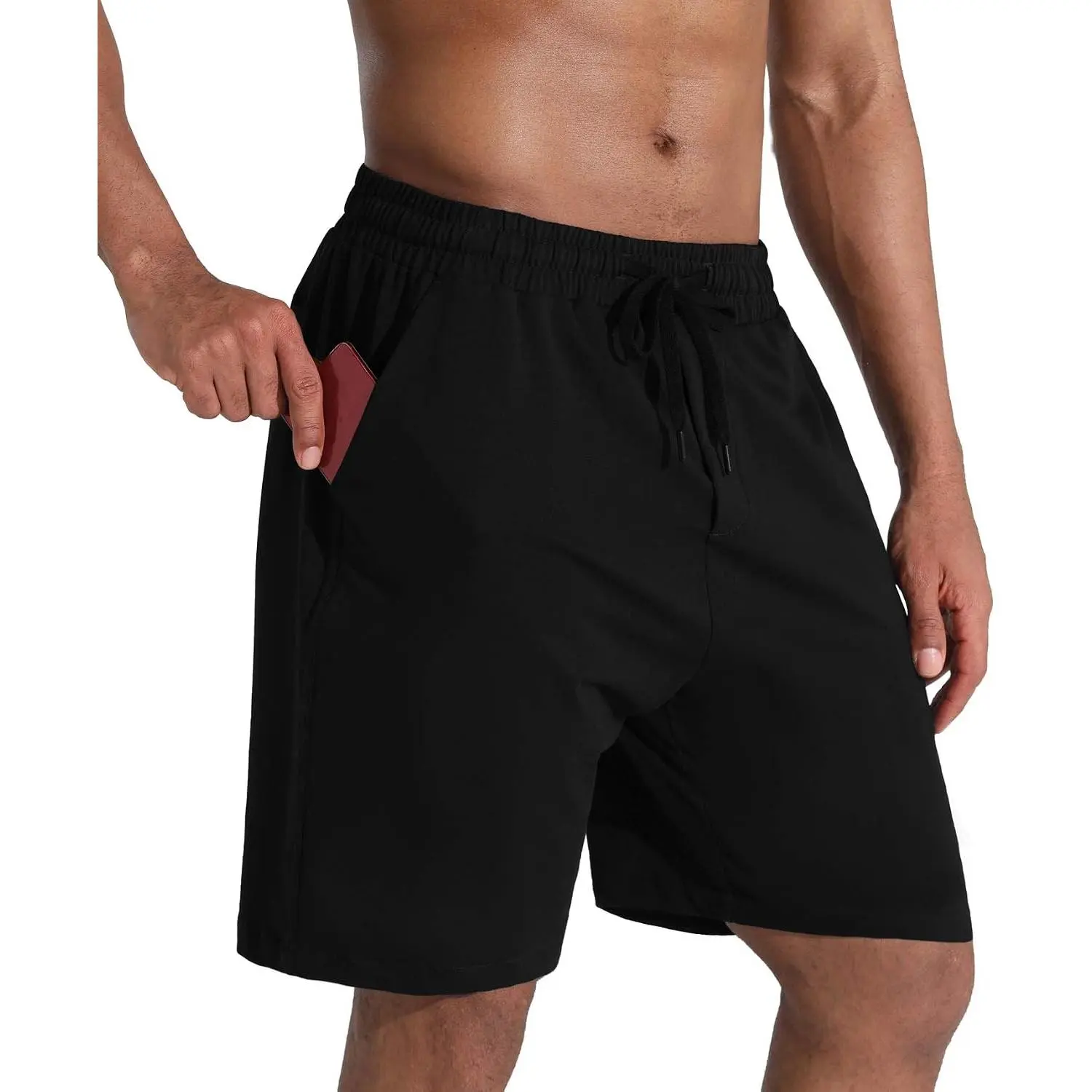 Men's Lounge Shorts with Deep Pockets Loose-fit Jersey Shorts for Running, Workout, Training, Basketball