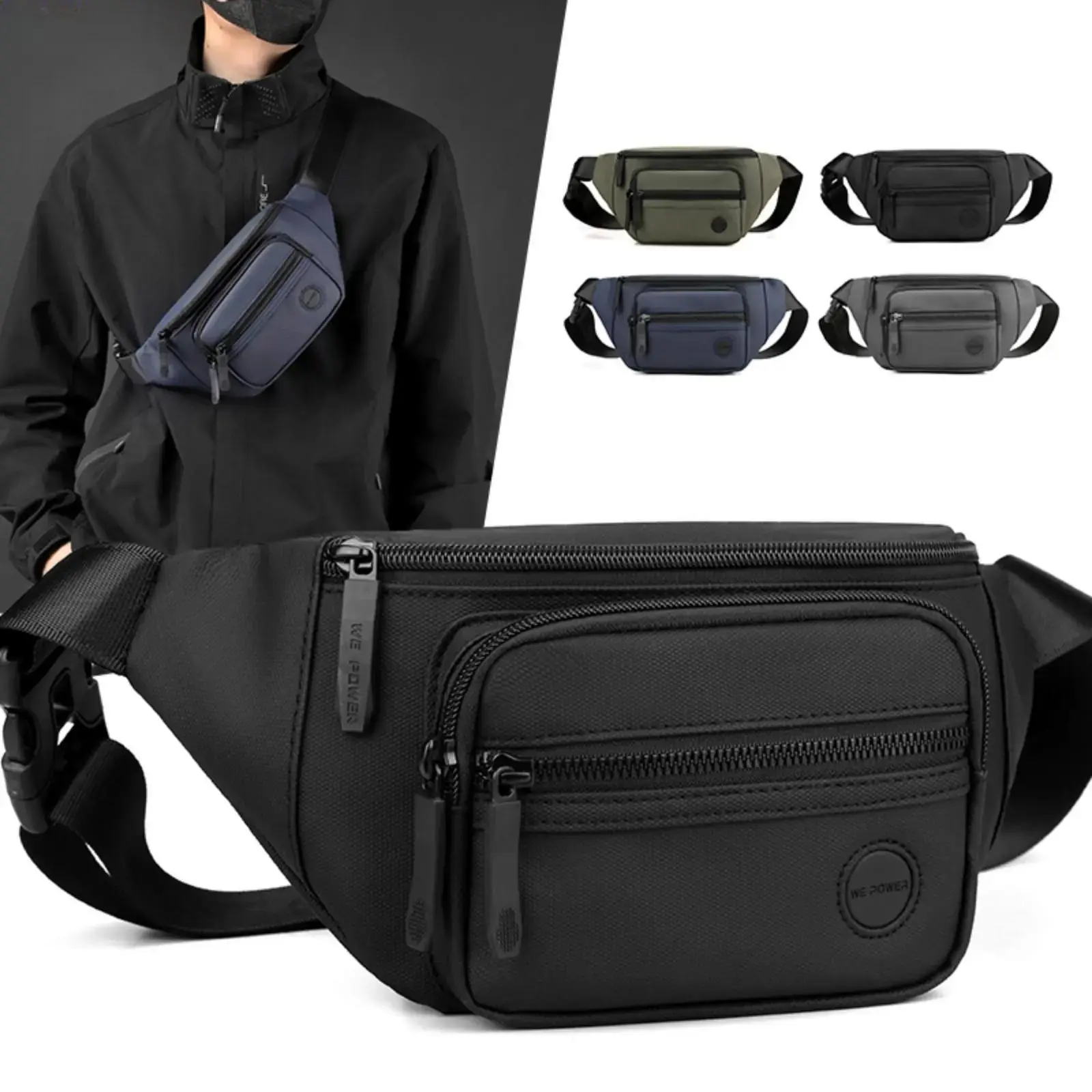 2026 New Men's 2-in-1 Waist & Chest Sling Bag, Large Capacity Lightweight Crossbody Shoulder Pack, Stylish Versatile Design for Running, Hiking, Travel, Daily Commute & Outdoor Activities
