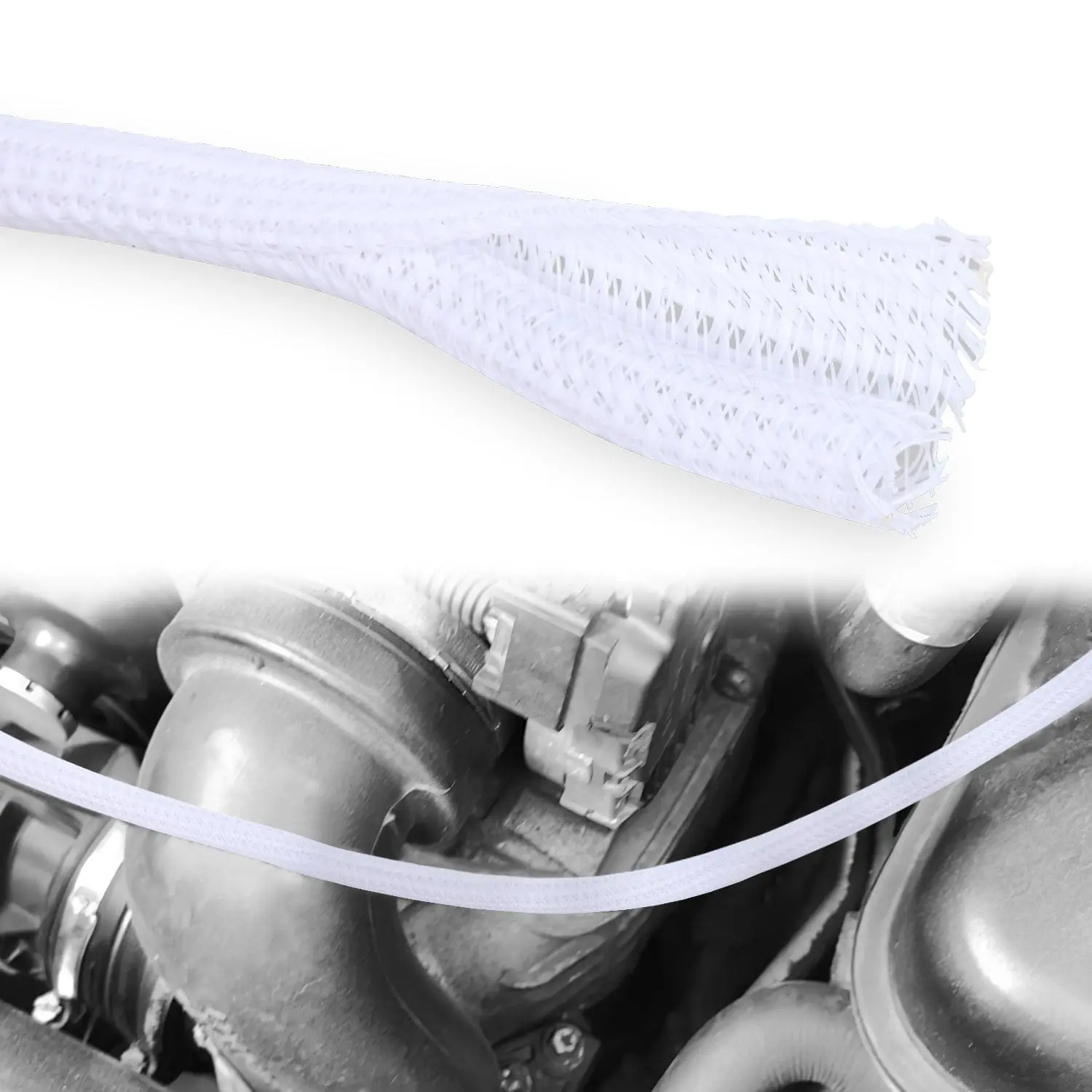 Nilight Cable Management Sleeves - 10ft, 1/4 inch White Easy-to-Install Electrical Wire Organizer for Home Improvement, Automotive, Computer Use