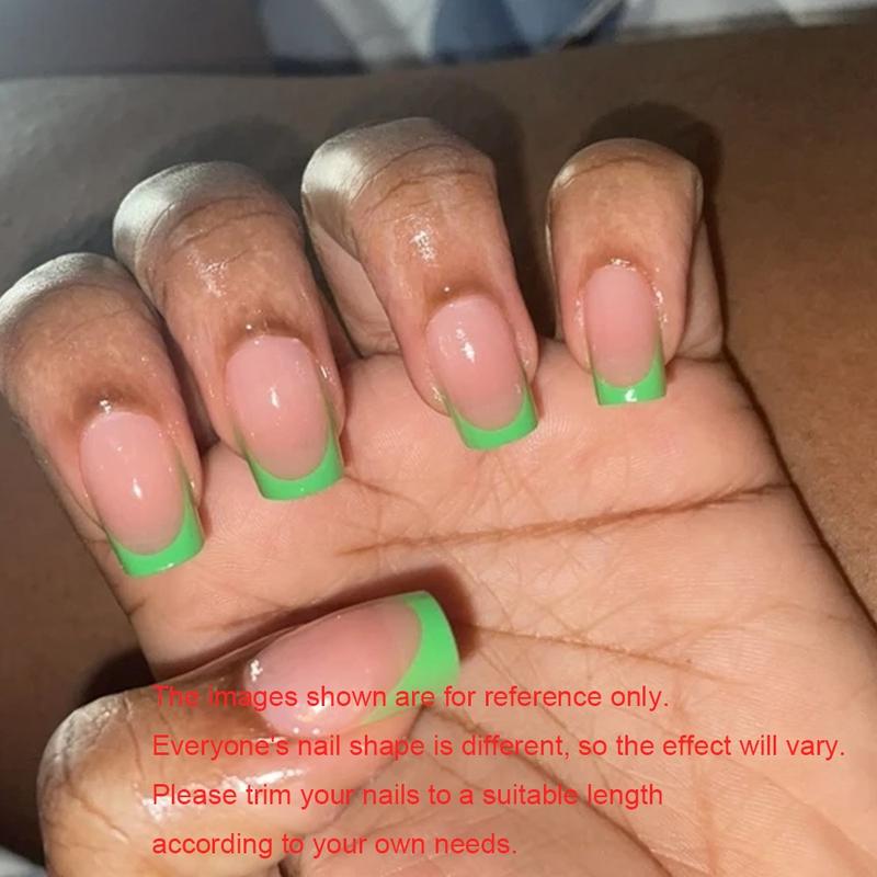 144Pcs Square Press on Nails Short - Rainbow Six Colors French Tip Design Extra Short Fake Nails Press ons, Vibrant Colors Full Cover Artificial Nails Glossy Cute Nails for Women Girls Manicure Nails Decoration and  Salon