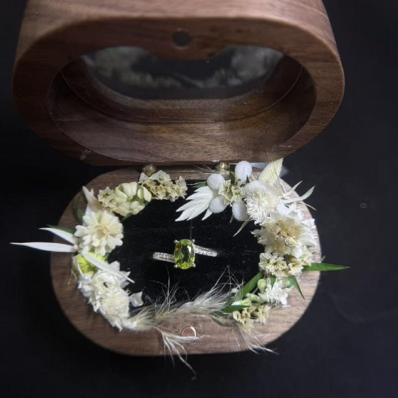 #68 E3  (August) 925 Sterling Silver Natural Gemstone Adjustable Ring Gifts for Women Peridot Aug.