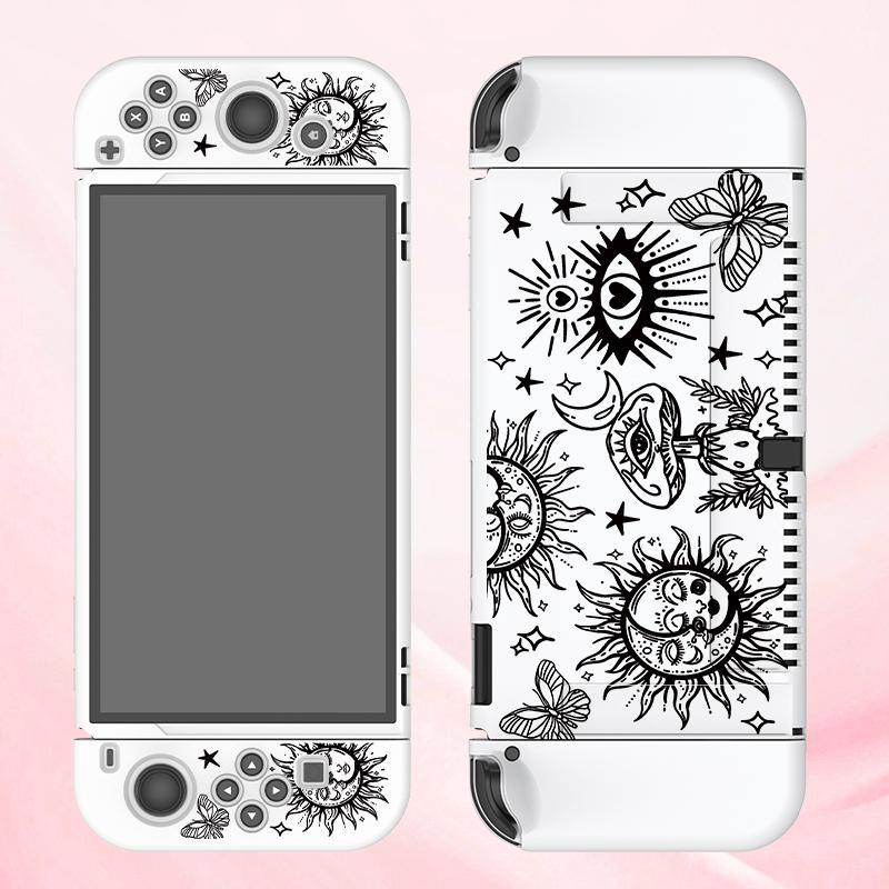Creative Pattern Design Protective Case with Storage Bag, 3-in-1 Switch Accessory Set, Large Capacity Storage, Anti-fall Protective Cover, Screen Protector, Casing, Protection