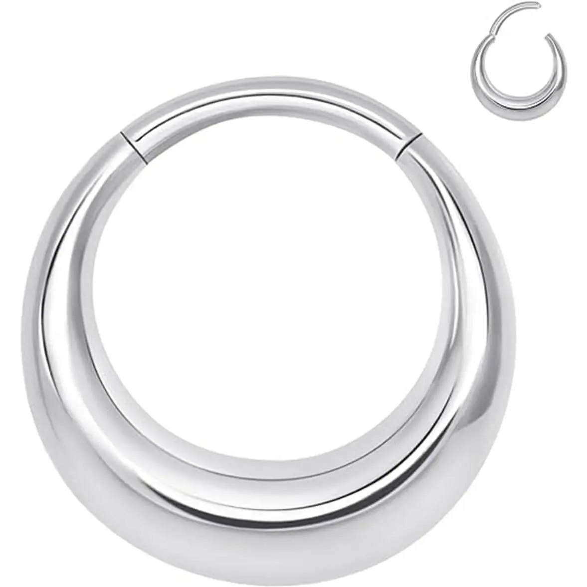 Nose Ring Lip Rings Septum-Clicker:8G 10G 12G14G 16G 18G 20G Dia.6mm 8mm 10mm 12mm 14mm 16mm Hinged Nose  Hoop Ring Sleeper Earring Helix Rook Conch Cartilage Daith Tragus Earrings Nose