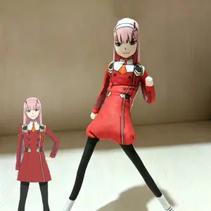 Anime Darling in the Franxx Zero Two Cosplay Doll Plush Dolls Flexible Bendable Body Abstract Room Decoration Collectible Prop