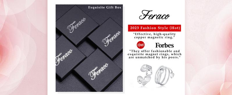 Feraco 2PCS Copper Rings for Women,99.99% Pure Copper Magnetic Thumb Ring with Magnet,Lymphatic Jewelry Gifts for Womens,charm  bracelets