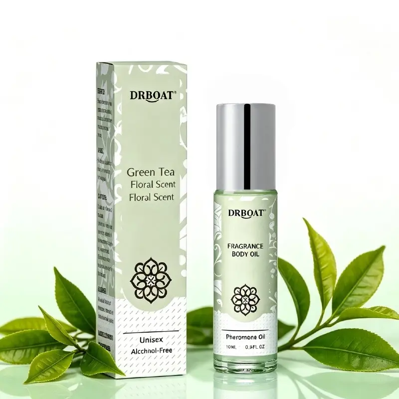 10ML Pheromone Oil - Roll On Alluring Perfume Oil, Fresh Green Tea Jasmine Eau de Toilette for Men and Women, Charming Fragrance Oil for Dating, Daily Wear or Post-Bath Use