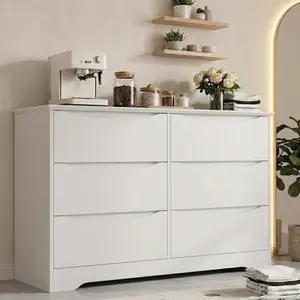 Garvee 2026 New Upgraded1 MDF+PB + Melamine U4 Smile 6-Drawer Dresser Ideal Christmas Xmas Birthday Gifts for Women Men Friends