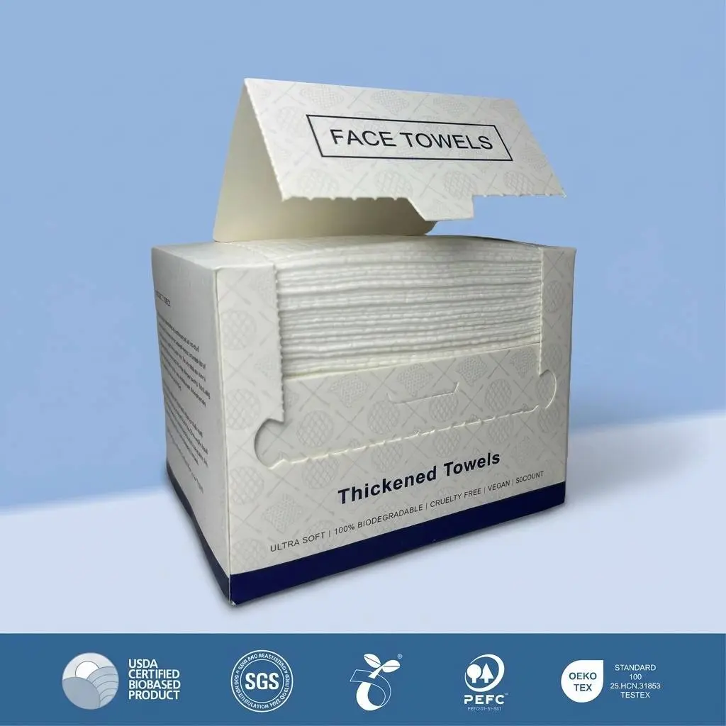 Disposable Face Towel, Clean Face Towels XL 50pcs/box Portable Multipurpose Wet & Dry Towel, Soft Face Towel for Home Bathroom Outdoor Travel, Soft Cleaning Towel, Disposable Facial Towels