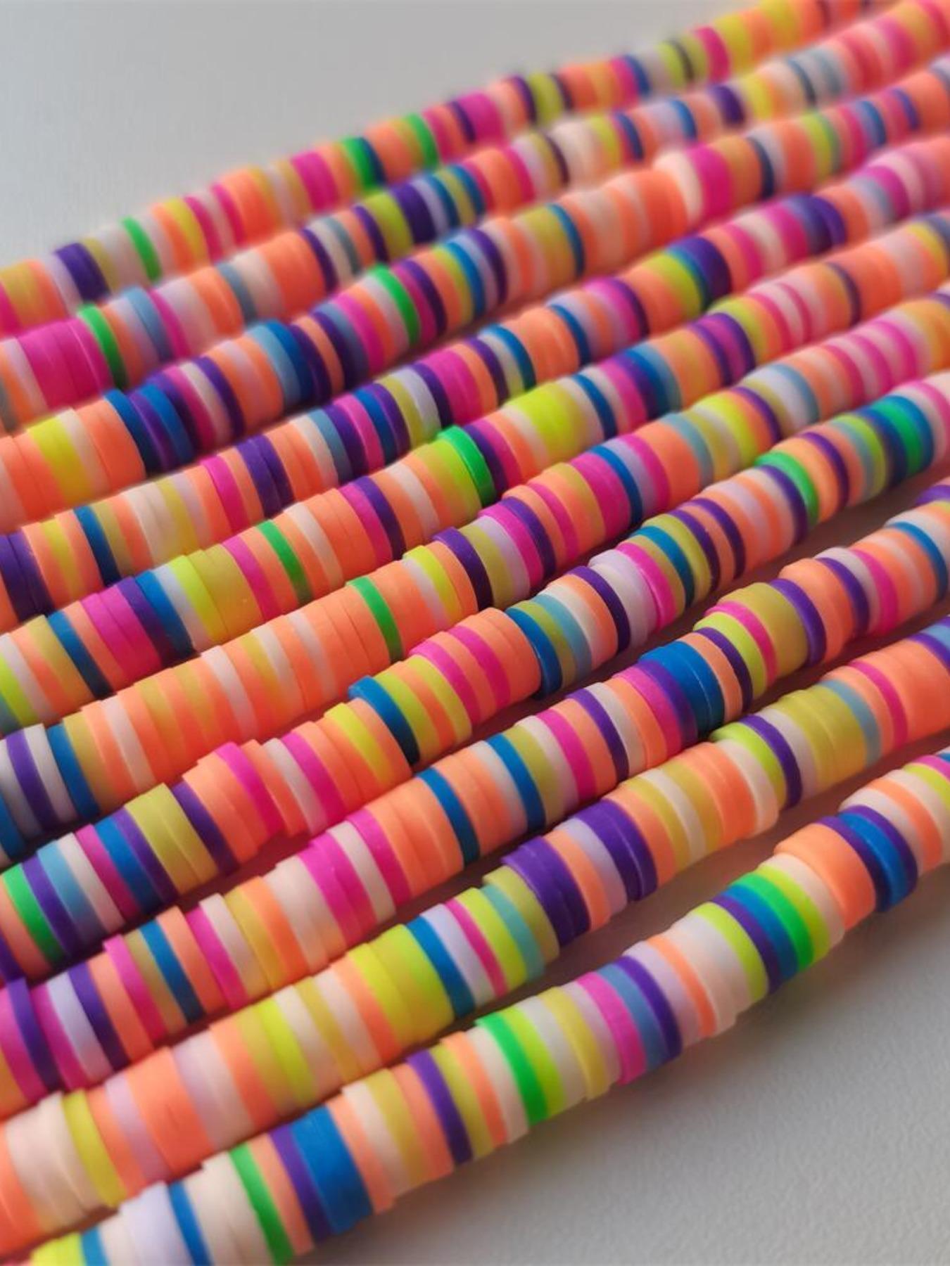 Colorful Soft Clay Slices, Round Polymer Clay Beads, DIY Jewelry Making Supplies for Bracelet Necklace Earrings, Fashion Accessories for Women & Girls