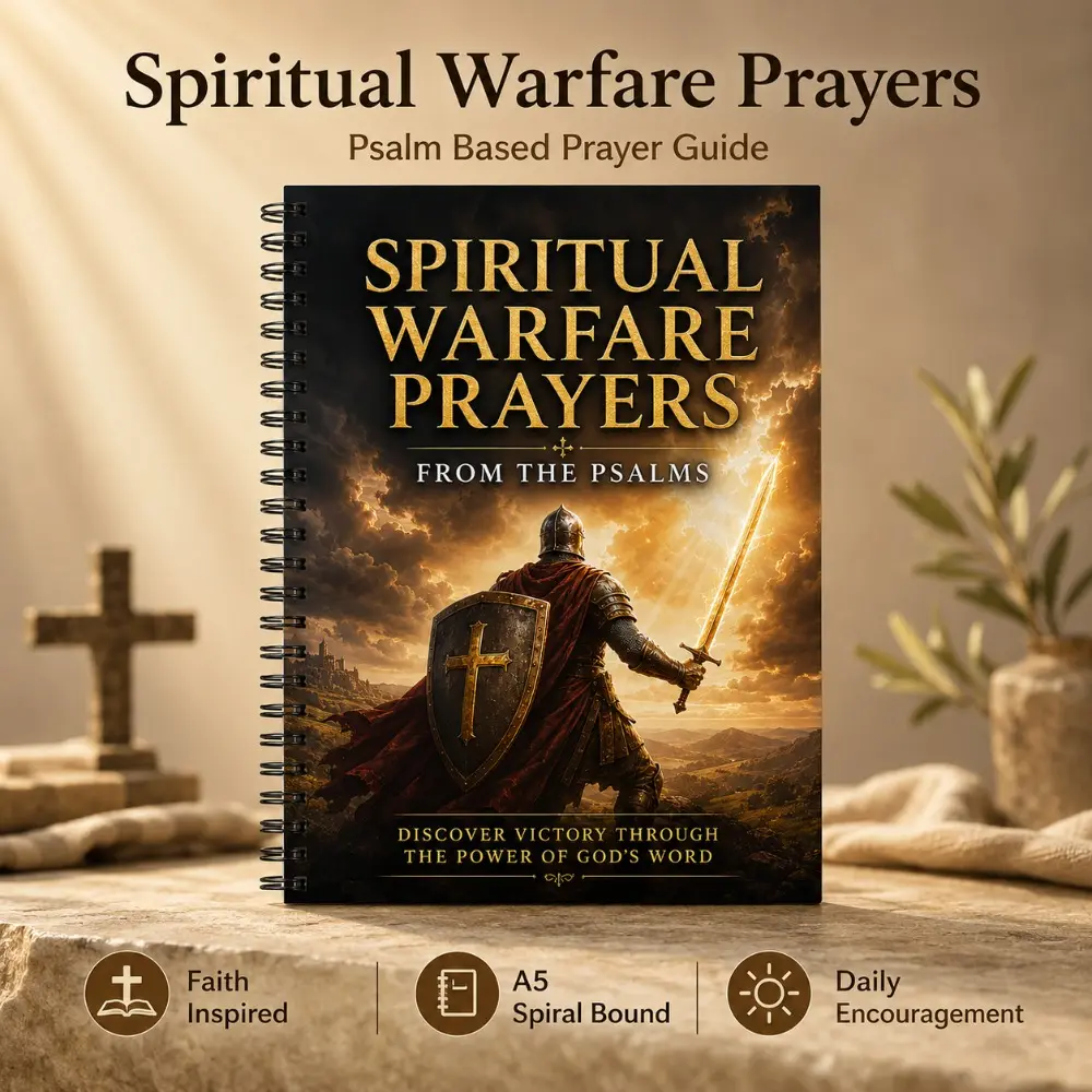 Spiritual Warfare Prayers from the Psalms, A5 Spiral Prayer Guide for Daily Faith Reflection and Encouragement, Prayer Book