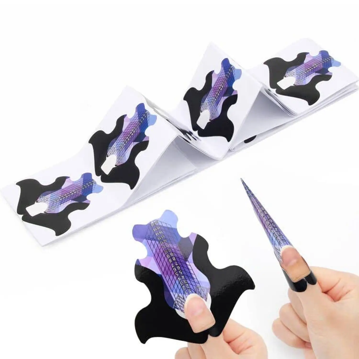 100/500 pcs Hypoallergenic Nail Extension Paper Forms for Acrylic Nails, Cuticle Stickers with Adhesive for Nail Art, Salon Quality False Nail Supplies, Nail Art Accessorie, DIY Nail Art, Nail Art Design